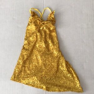 Kellé Dancewear yellow dance dress sequins size XS